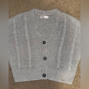 Hollister Gray Cable Knit Women's Crop Cardigan